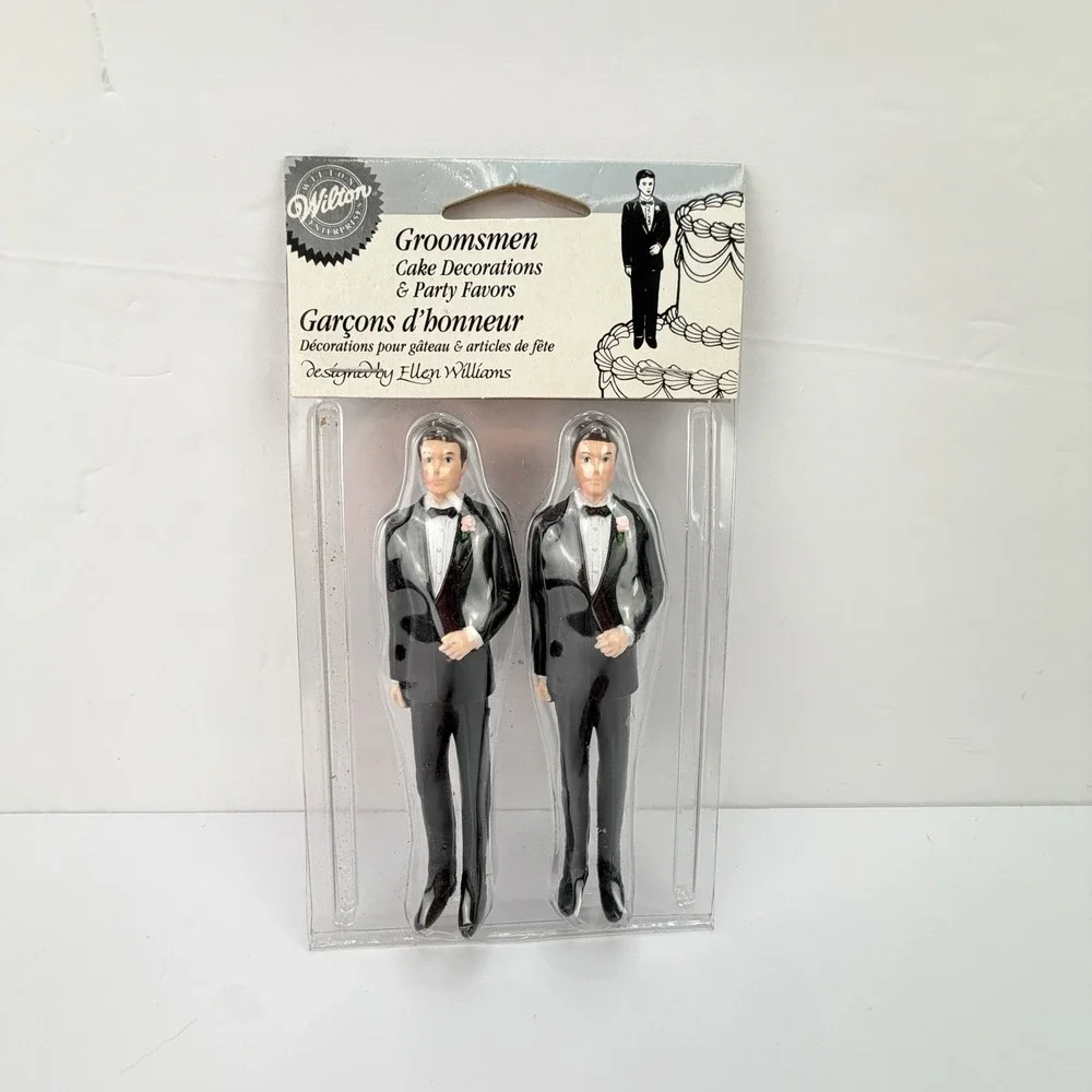 Vintage Wilton 5 Groomsmen Wedding Cake Toppers GROOMS